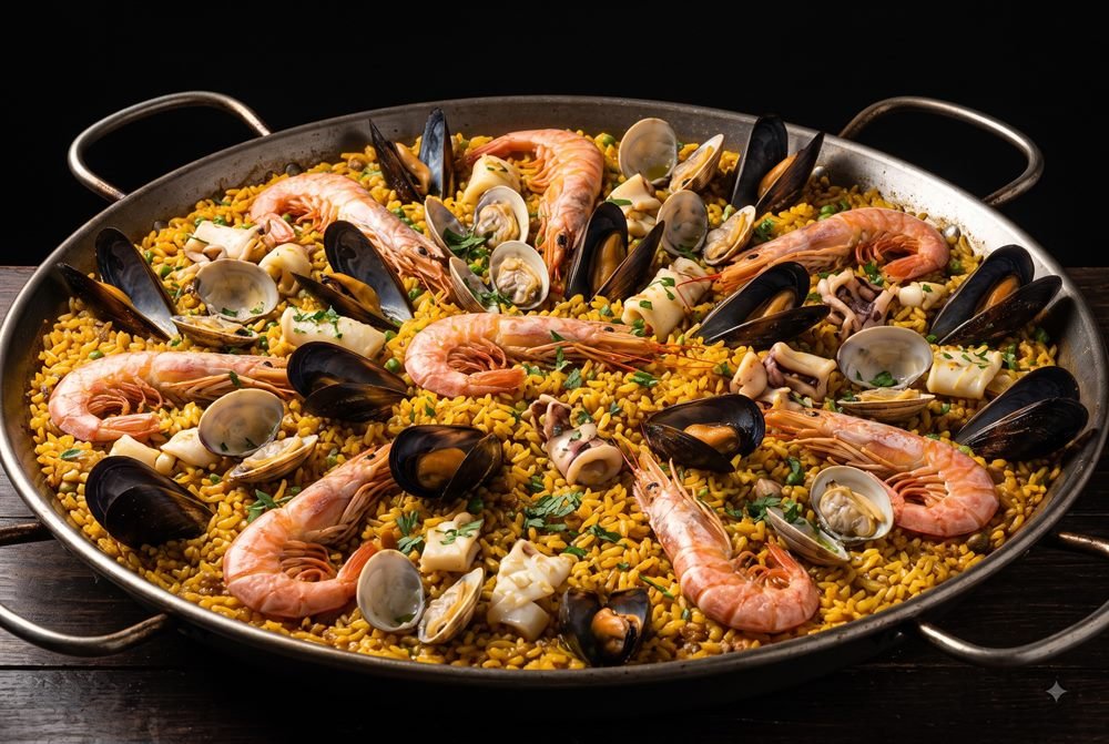 Paella de marisco.
